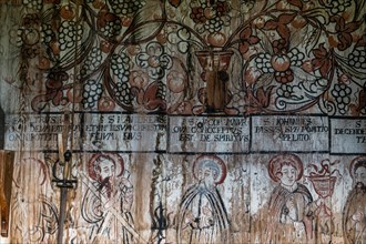 Wall paintings in the Unesco world heritage site Urnes Stave Church