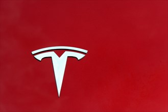 Logo of the car brand Tesla