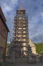 Tower scaffolding of the St. Egidien Church