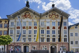Facades with Lueftlmalerei and flags