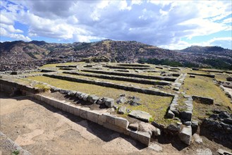 View from the Inca ruins Sacsayhuaman to the city