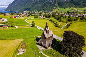Aerial of the Hopperstad Stave Church