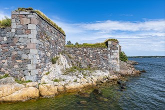 Fortified walls at the Unesco world heritage site Suomenlinna sea fortress