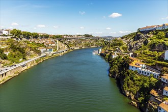 Cityscape of Porto and Vila Nova de Gaia with Douro River between