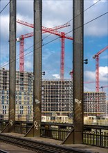 Residential construction in Frankfurt Ostend at Deutschherrnbruecke