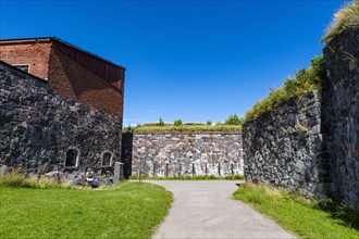 Fortified walls at the Unesco world heritage site Suomenlinna sea fortress