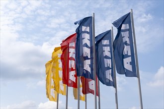 Colored flags with writing IKEA