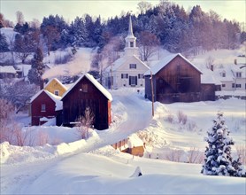 Waits River is a small village in Vermont USA in winter