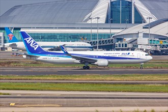 A Boeing 767-300ER aircraft of ANA All Nippon Airlines Airlines with registration number JA620A at Guangzhou airport