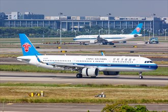 An Airbus A321neo aircraft of China Southern Airlines with registration number B-307L at Guangzhou Baiyun Airport
