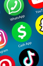 Cash App Logo Money Transfer Pay Payment Service Icon on the Internet Background in Germany
