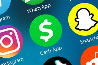 Cash App Logo Money Transfer Pay Payment Service Icon on the Internet Background in Germany