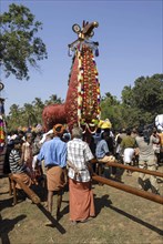 Anthimahakallai Kavu Festival in Cheelakkarai bei Thrissur