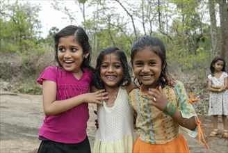 Girls watching Anthimahakallai Kavu festival in Cheelakkarai near Thrissur