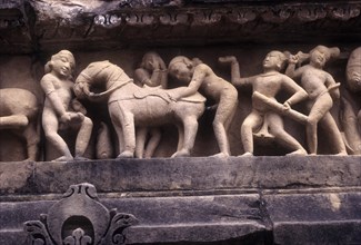 A erotic images Panel on the Exterior wall of the Lakshmana Temple