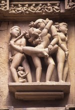 Erotic images on the exterior of the Lakshmana Temple