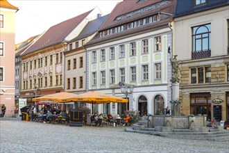 Main market with street cafe and Ritter Dutschmann fountain