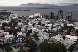 View from the tower of Hallgrimskirkja to city