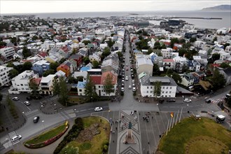 View from the tower of Hallgrimskirkja to the city