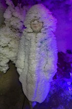 Christmas ice sculptures in the Underground permafrost tunnels in the Melnikov Permafrost Institute
