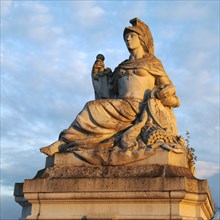 Sculpture at the entrance portal of Augustusburg Castle