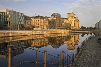 Reichstag with Spree river in morning light