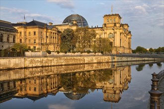 Reichstag with Spree river in morning light