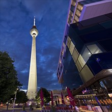 Berlin TV Tower in the evening