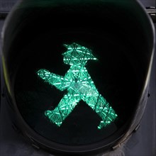Pedestrian traffic light with green eastern traffic light man Galoppo by Karl Peglau