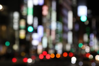 Abstract city lights downtown in Ginza district