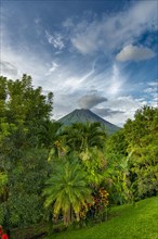 View of the active volcano in Arenal La Fortuna Volcano