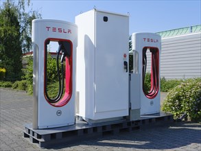 Tesla charging station for electric vehicles