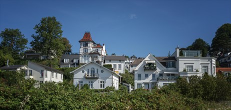 White villas in noble district Blankenese