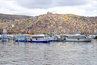 Ships in the port of Puno