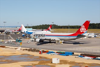 Boeing 747-8F aircraft of Cargolux with registration LX-VCI at Luxembourg airport
