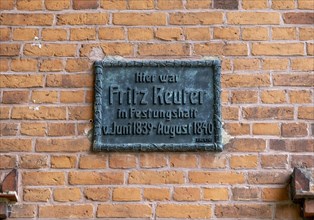 Commemorative plaques for Fritz Reuter and the March Revolution 1848 at Doemitz Fortress