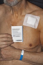 Patient with freshly inserted pacemaker