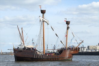 Historic ship â€žLisa von Luebeckâ€œ during 830. harbor birthday