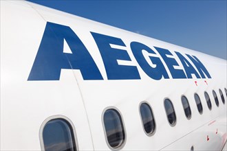 An Airbus aircraft of Aegean Airlines at Heraklion Airport