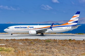 A Smartwings Boeing 737-800 with the registration OK-TVR at Heraklion Airport