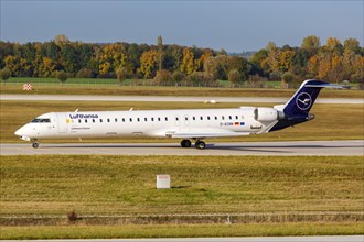 A Bombardier CRJ-900 of Lufthansa CityLine with the registration D-ACNN at Munich Airport