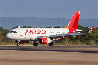 An Avianca Airbus A319 aircraft with registration N695AV at Cartagena Airport