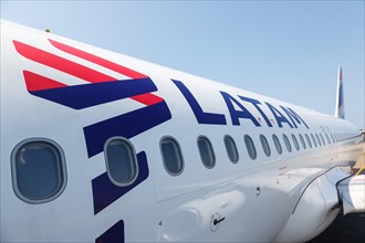 An Airbus A320 aircraft of LATAM with the registration CC-BAR at Cartagena airport
