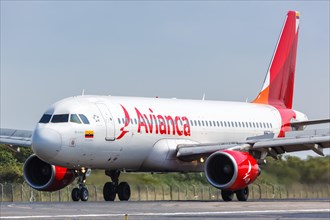 An Avianca Airbus A320 aircraft with registration N862AV at Cartagena Airport