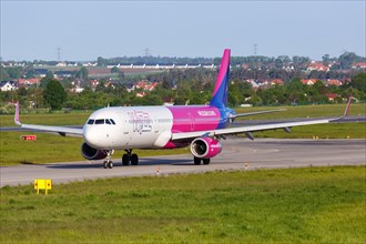 An Airbus A321 aircraft of Wizzair with registration number HA-LXF at Gdansk Gdansk Airport