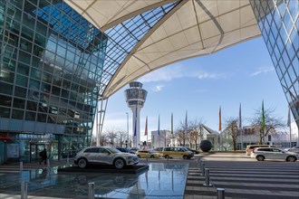 Munich Airport Center MAC and Tower of Munich Airport