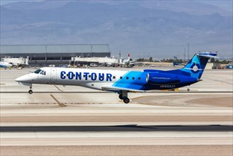 An Embraer ERJ 135LR aircraft of Contour Airlines with registration N15527 at Las Vegas Airport
