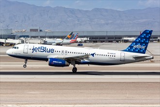 A JetBlue Airbus A320 aircraft with registration number N618JB at Las Vegas airport