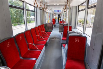 Interior of the Stubaitalbahn Innsbruck tramway tramway local traffic in Fulpmes