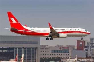 A Boeing 737-800 of Shanghai Airlines with registration number B-7862 at Shanghai Hongqiao Airport